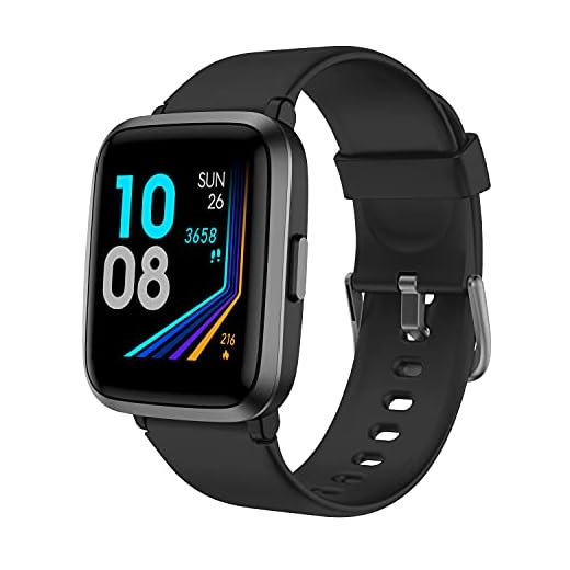 YAMAY Smart Watch, Watches for Men Women Fitness Tracker Blood Pressure Monitor Blood Oxygen Meter Heart Rate Monitor IP68 Waterproof, Smartwatch Compatible with iPhone Samsung Android Phones (Black)