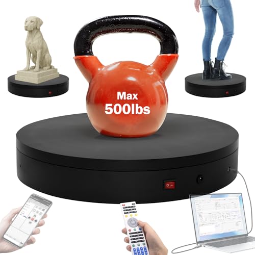 Programmable Motorized Electric Photography Turntable Rotating Platform Rotating Display Stand Secondary Development Motorized Electric Lazy Susan for 3D Scaner or Photography with USB/Bluetooth