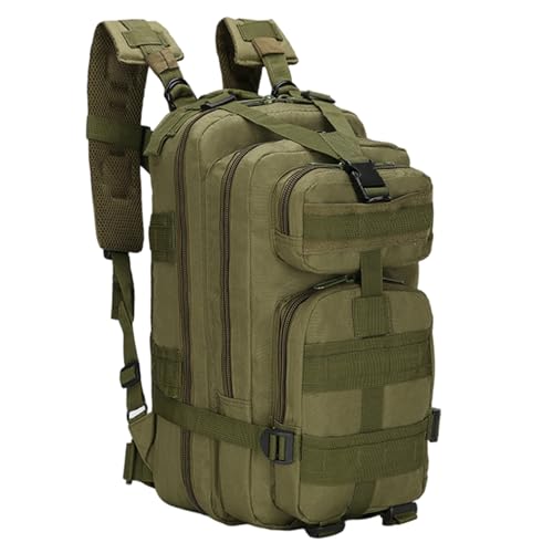 Mochila Molle, mochila verde del ejército multifuncional de 25L, de paquete de dÃa transpirable para caminar de pesca de campamento de caza