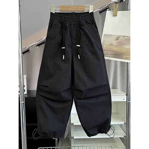 Boys Cargo Pants Casual Drawstring Elastic Waist Trousers Trendy Lounge Solid Color School Pants for Boys 5-15 Years2
