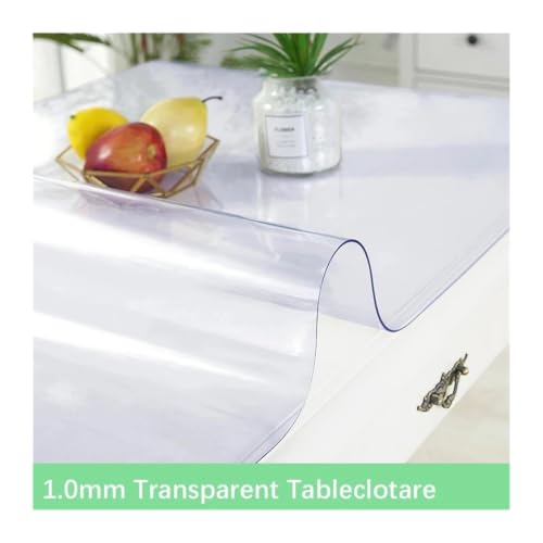 Nappe PVC transparente contre les rayures et taches de graisse sur table mat