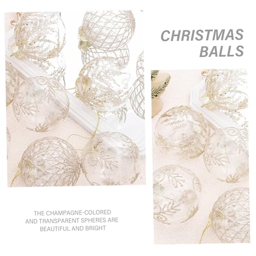 Boules de Noël incassables et légères en plastique transparent champagne - 8