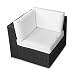 Produktbild (1er) Polyrattan Lounge Möbel Eck Sessel schwarz - Gartenmöbel (1er) Polyrattan Lounge Eck Sessel, (1er) Polyrattan Lounge Eck Sofa, (1er) Polyrattan Lounge Eck Stuhl - durch andere Polyrattan Lounge Gartenmöbel Elemente erweiterbar