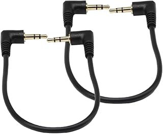 3.5mm オーディオケーブル 両端L型 90度 [2個 20CM] trs ケーブル 両方のプラグは互換できます ステレオミニプラグオーディ Phone Pad スマートフォン タブレット メディアプレイヤー用