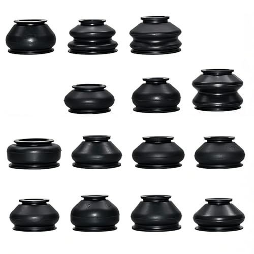 AurLunUs 14PCS Ball Joint Boot Kit, Vehicle Suspension Turn To Rod Arm Ball Joint Head Cover, Sealed & Anti-aging Tie Rod Rubber Dust Boot, Universal for Most Cars, Trucks, SUVs