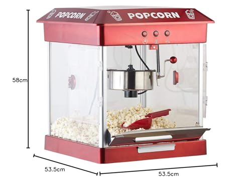 Foto von Rosenstein & Söhne Popcornmaschine Gastro: Profi-Gastro-Popcorn-Maschine mit Edelstahl-Topf, 800 Watt (Profi Popcornmaschine, professionell, Küche)