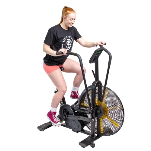 Bells of Steel Stationary Blitz Air Bike Exercise Bike - Belt Driven Stationary Bike with Phone and Bottle Holder for Commercial and Home Gym - Outdoor and Indoor – 25-in Fan Diameter, 350 lb Capacity
