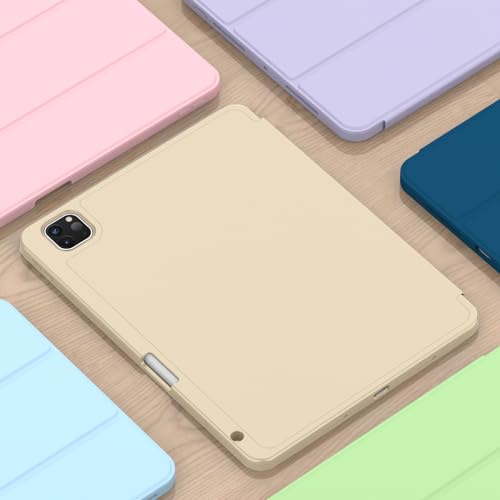 Image of ZryXal New iPad Pro 13 Inch Case (M5) 2025 / (M4) 2024 with Pencil Holder, Smart iPad Case [Support Pencil Pro and Pencil (USB-C)], Support Touch ID and Auto Wake /Sleep (Champagne Gold)