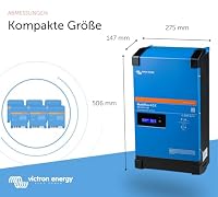 Victron Energy MultiPlus-II GX Reiner Sinus Wechselrichter 35 Amp Batterie Ladegerät, Spannungswandler, Transferschalter Inverter Charger, 3000VA 48-Volt 230V – Ansicht 3