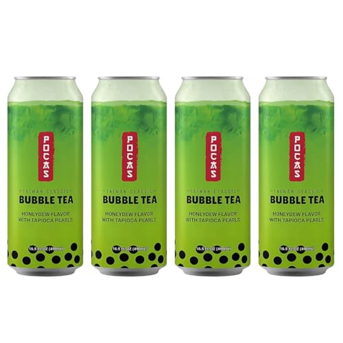 Pocas Bubble Tea with Tapioca Pearls, (Pack of 4, 16.5