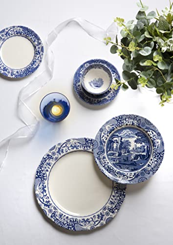 Spode Blue Italian Brocato 12 Piece Dinnerware Set | Service For 4 | Dinner Plate, Salad Plate, And Mug | Made Of Fine Earthenware | Microwave And Dishwasher Safe #TOP2