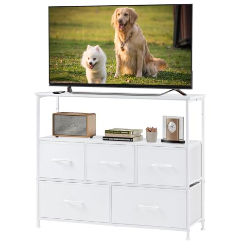 DUMOS TV Stand Dresser Media Console Storage Drawers