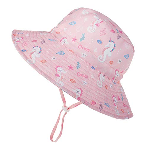 Happy Cherry Baby Sun Hat 50+ UPF Wide Brim Beach Bucket Hat Kids Boys Girls Summer Breathable Fisherman's Hat3