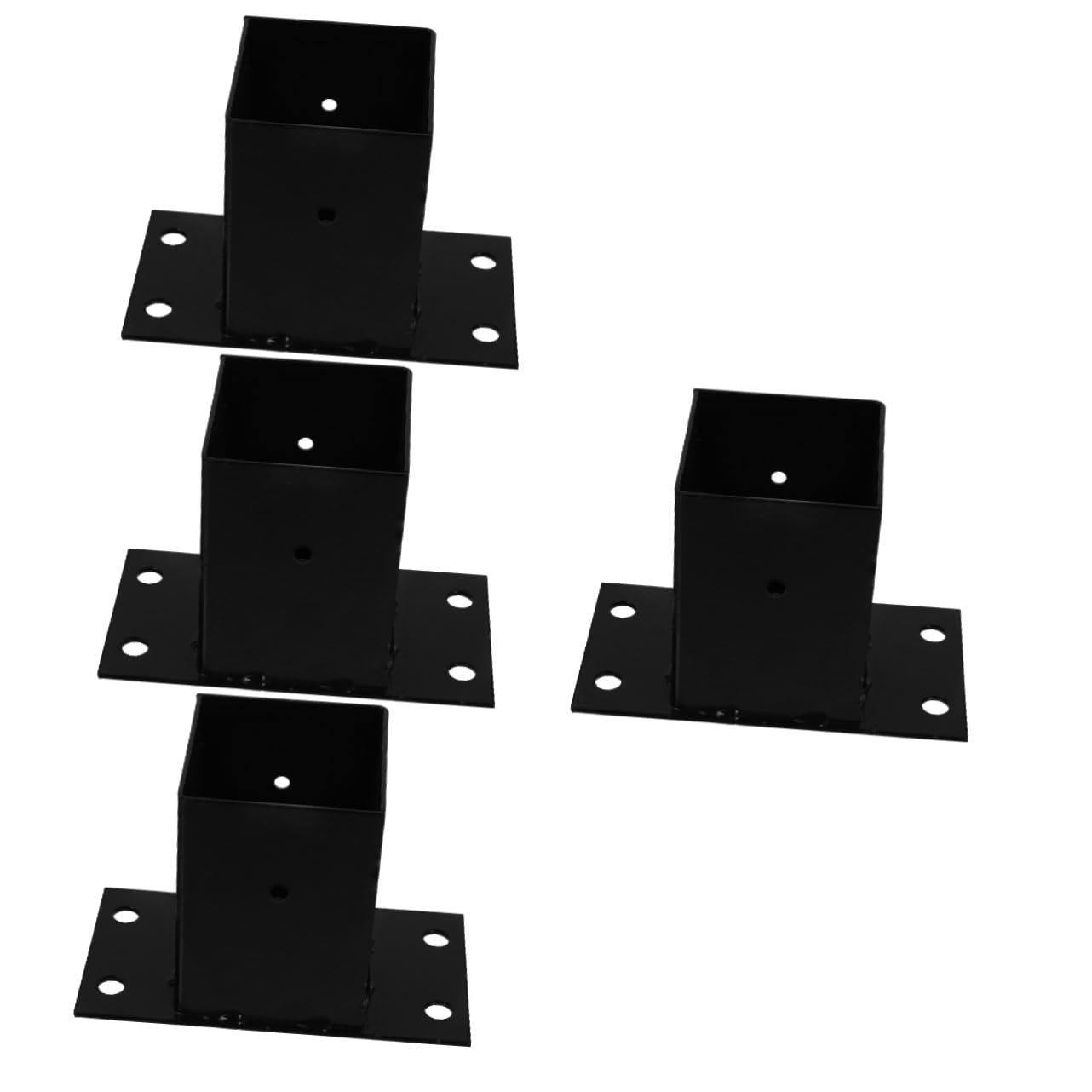 NUOBESTY 5 Piezas Soporte Para Cenador Apoyo Pesado Base De Poste De Reemplazo Poste De La Cerca Protector Deber Base De Poste De Cubierta Acero Post Base Exterior Pérgolas Planchar Negro