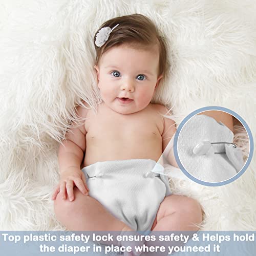 Zomiboo 30 Pack Birdseye Cotton Diapers for Babies Large 27 x 27 Inch Reusable Burp Cloths with 30 Diaper Pins for Babies Boy Girl Toddlers by Zomiboo - Image 5