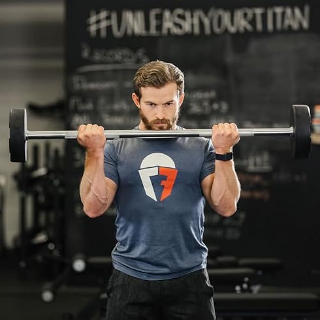 Titan Fitness Rubber Curl Fixed Barbells, Pre-Loaded Weight Bar for Strength Training & Weightlifting