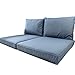 Cuscini per Pallet da Esterno Nordje Comfort Duo con FO-dera Impermeabile, composti da Cuscino Seduta da 120x80 cm e Cuscino Schienale | Cuscini per Pallet | Cu-scino per bancali (Blu)