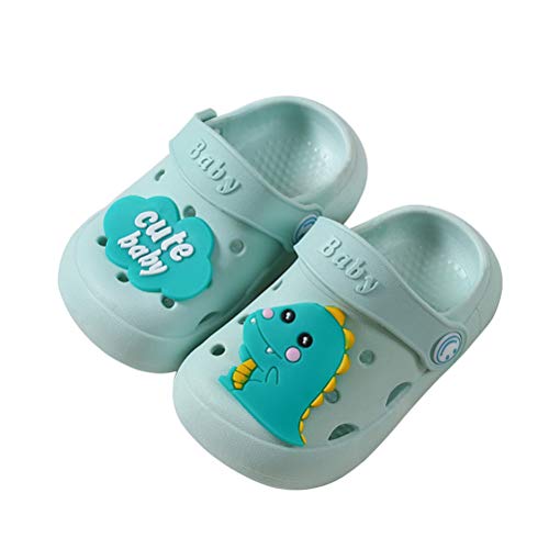 Wzcslm Cartoon Animal Flip Flop Sandals Kids Boys&Girl Hole Shoes Clogs (6-6.5 Toddler, Green, Numeric_6) #TOP11