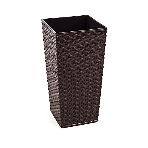 Preisvergleich Produktbild Rattan Blumentopf Übertopf Pflanzkübel Blumenkübel- UV - Beständig 30x30x56 cm braun