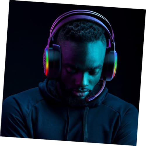 Casque de jeu Housoutil éclairage LED noir avec oreillettes confortables - 6