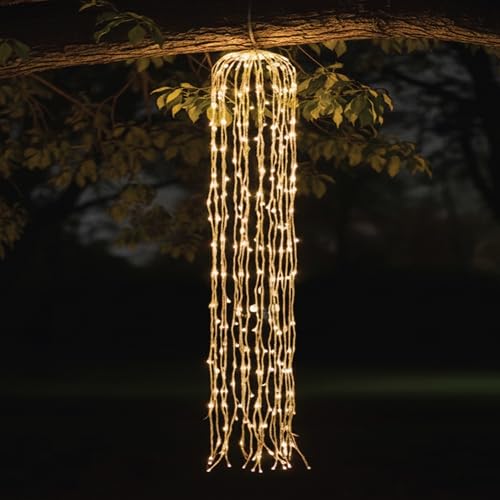 Holiday Bright Lights Indoor Outdoor 4-Ft Weeping Willow Lights 440 Warm White 5mm LED Transparent Cable