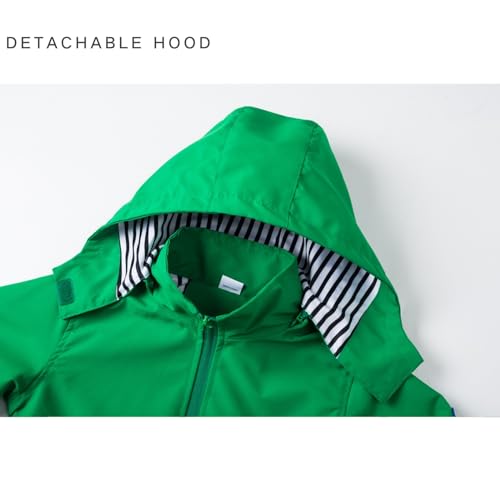 Image of Boys Rain Jacket with Detachable Hood Lightweight Raincoats for Kids