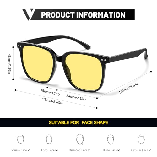 Image of HD Night Vision Glasses for Men and Women, Anti-Glare Goggles for Night Driving