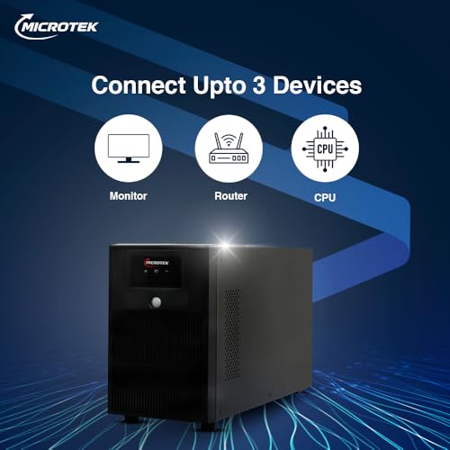 Image of Microtek Desire Pro+ 2000VA Offline UPS | 24VDC Battery | Simulated Sine Wave | Auto Restart | Input 140-300V AC | Output 220 /230V ±10% | Ideal for PCs, Routers, Home Office Backup