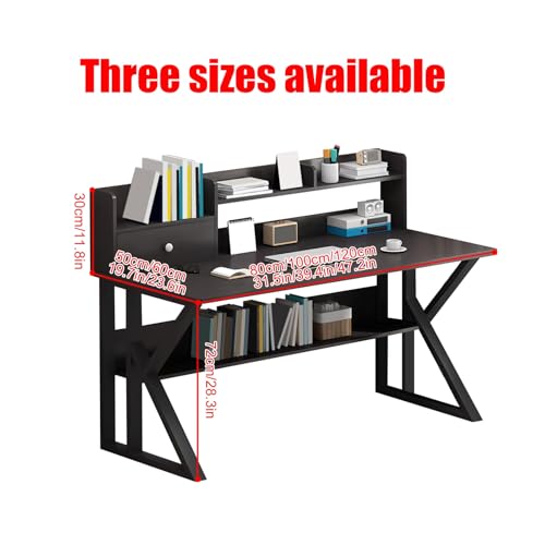Bureau compact noir rangement intégré pour chambre et studio - 3