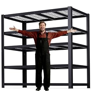 62″ W 3050LBS Storage Shelves Unit,5 Tier Heavy Duty Metal Shelving Unit and Storage Large Rack,72″ H x62 W x24 D Adjustable Metal Shelving Unit,Garage Shelves for Basement,Warehouse