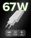 SBS Extra Slim GaN ładowarka 67W USB-C, GaN Technology, Power Delivery PD 3.0 PPS, Szybkie ładowanie, ładowarka USB-C, ładowarka do iPhone'a, Androida, Tabletu, Notebooka, Kompaktowy i Szary