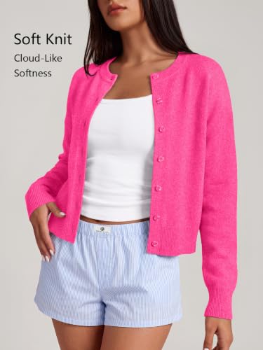 Image of Trendy Queen Cropped Cardigan Sweaters for Women Fall Fashion Clothes 2026 | Lightweight Knit Button-Down, Versatile Layering Piece for Fall, Spring & Office Wear