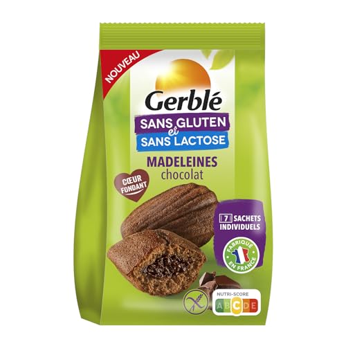 Gerblé Madeleines Chocolat – Sans Gluten & Sans Lactose – Goûter Moelleux au Cœur Fondant, Sans Huile de Palme, 7 Sachets Individuels, 200 g Gerblé Madeleines Chocolat – Sans Gluten & Sans Lactose – Goûter Moelleux au Cœur Fondant, Sans Huile de Palme, 7 Sachets Individuels, 200 g
