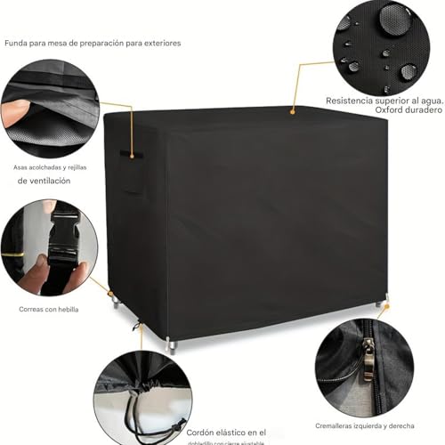 Housse pour table de préparation extérieure imperméable bâche protection de table de jardin - 7