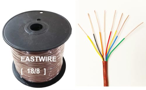 EASTWIRE 18/8 250ft Thermostat Wire, 18 Gauge, 8 Conductors