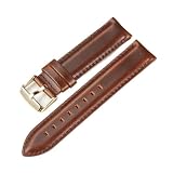 YGUK0J Cinturino For Orologio Retrò Fatto A Mano In Vera Pelle 18mm 20mm 22mm Cinturini A Sgancio Rapido Cintura Con Fibbia Solida(Brown(gold),22mm)