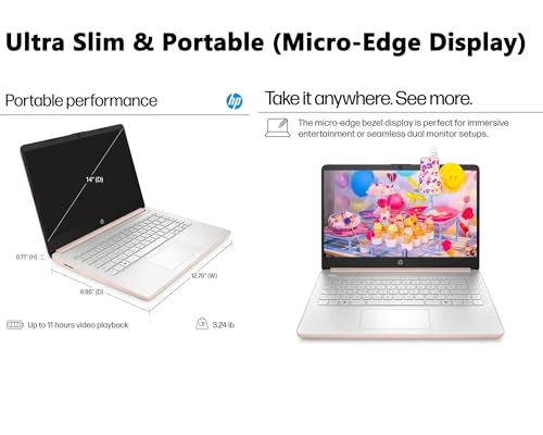 Image of Customized Elite HP 14 inch HD Laptop, 4GB, 128GB, Intel 4-Core, 1-Year Office