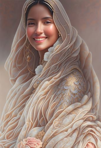 Toile murale sans cadre Meechi She Will Smile modernisant un salon avec ses dimensions 50x70 cm