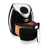 Gotham Steel Digital Air Fryer, 4 Quart Customizable Smart Cooking Program Oilless Oven Cooker LED Digital Touchscreen Hot Air fryers with Nonstick Copper Coated Detachable Drawer Basket As Seen on TV