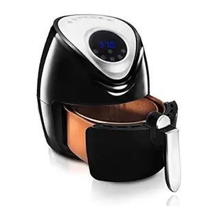 Gotham Steel Digital Air Fryer, 4 Quart Programmable Oilless Fryer with Nonstick Copper Coated Interior, Dishwasher Safe As Seen on TV