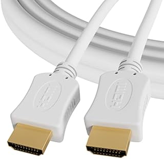 ConnectingU 3m White 4K/3D HDMI Cable Male to Male with Ethernet, Compatible with PS5, Xbox Series S, Sky, Virgin Media, Blu-ray DVD Player
