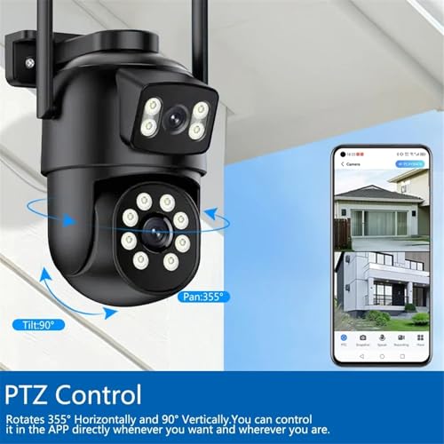 Cámara PTZ exterior 8MP 4K para proteger el jardín de casa con pantallas duales WiFi 3