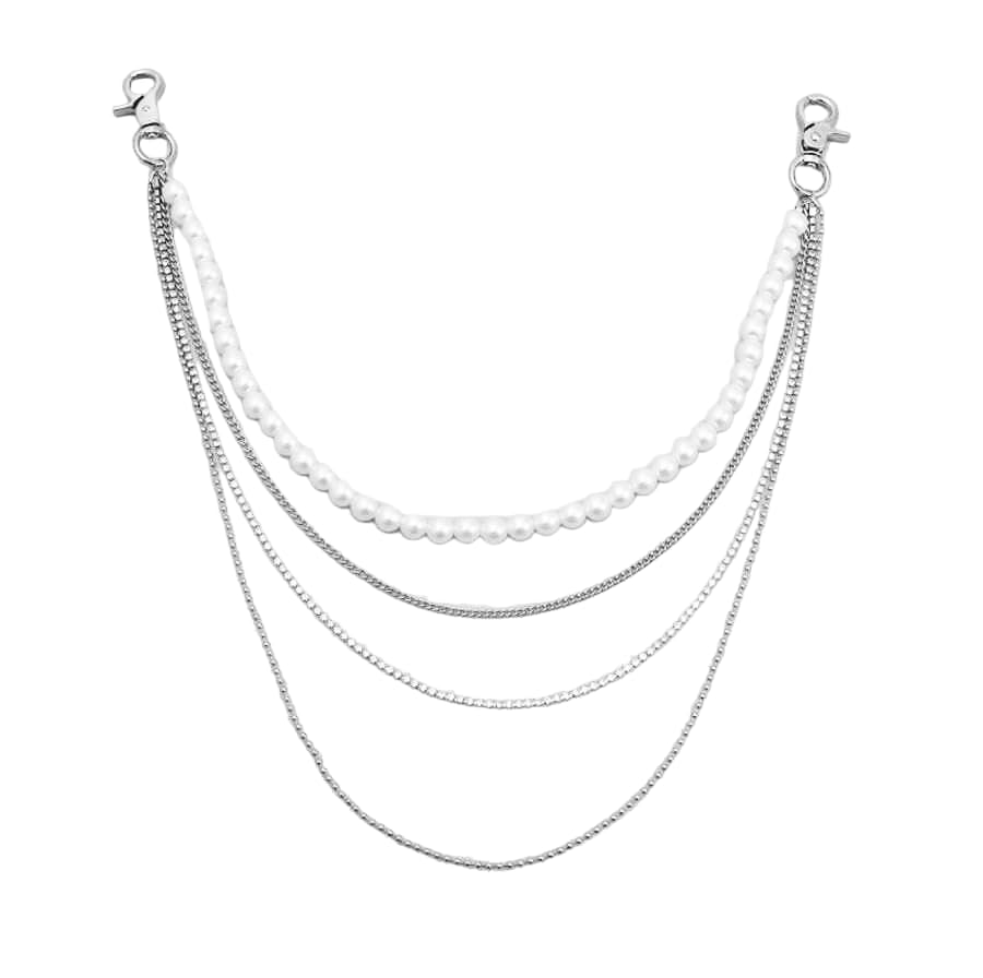 Rhinestone And Pearl Side Pant Chain,Waist Jewellery,Wallet Chain,Biker Chain (For Womens,Mens And Boys) Stainless Steel Chain #MTAC179-image-35
