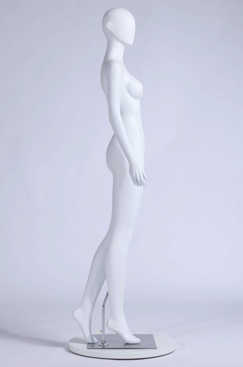 S-12 Donna Femminile Manichino Testa Astratta Nuovo Maschio Femmina Eurotondisplay bella astratta Bianco Opaco verniciato (S-12 Donna Femmina)
