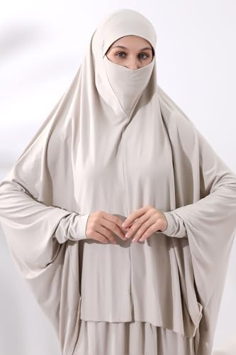 Image of Muslim Dresses for Women, Two-Piece Long Sleeve Islamic Prayer Dress, Hijab