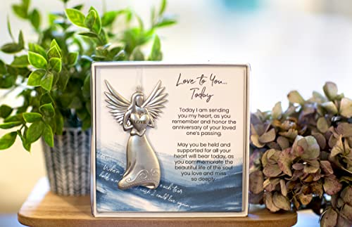 Gift for Anniversary Day of the Loss of a Loved one – Love Angel with Remembrance Sentiment in Loving Memory of Mom/Dad/Husband/Son/Daughter/Friend - Thumbnail 3