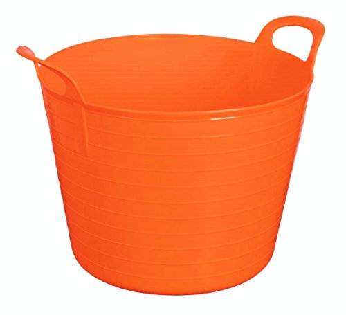 Easy Shopping Large Medium Small Flexi Tub Garden Home Flexible Colour Rubber Storage Container Bucket Polyethylene Flex Tub- MADE IN U.K. (Medium 26 Liter, Orange)