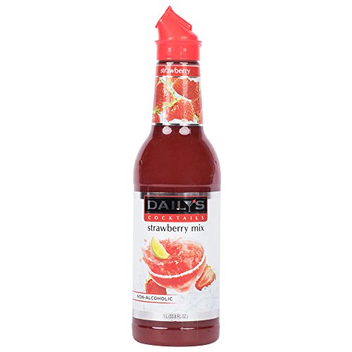 Daily's Cocktails 1 Liter Strawberry Mix, Non Alcoholic, Made with real Juice, 1 Litre