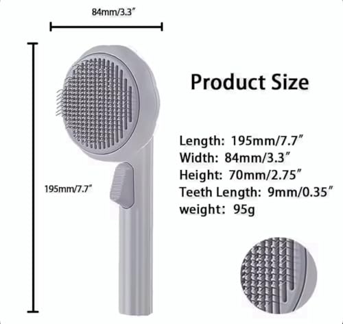 Image of Cat Brush Dog Brush, Designed To Remove Loose Fur, Tangles, Mats With Convenient Release Button Feature, Easly Removal Of Trapped Hair From Brush, Indoor Cats Dog Hair Grooming Tool, White