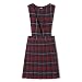 French Toast Little Girls' Plaid V-neck Jumper, Navy/Red Plaid, 5
